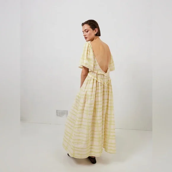 NEW VRG GRL La Prairie Smock Midi Dress // Check plus size curve boho oversized - Picture 5 of 6